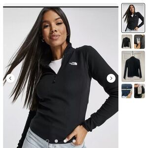 The North Face 1/4 zip Black Pullover Size m minimalist casual